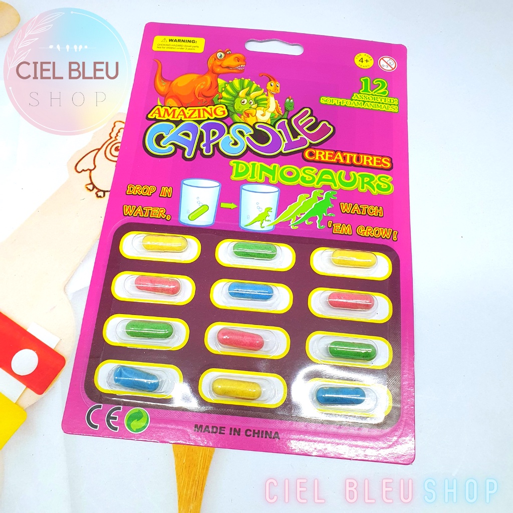 [ 1 LEMBAR = 12 PCS ] MAINAN KAPSUL BUSA RENDAM AJAIB BINATANG ISI 12 PCS ANIMAL SEA DINO ZOO / CIEL BLEU SHOP