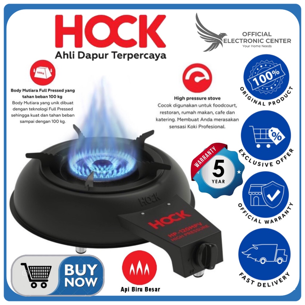 HOCK KOMPOR GAS HP120MPV HP-120MPV 1 TUNGKU API HIGH PRESSURE BESAR KOMPOR GAS