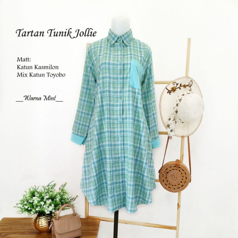 TARTAN TUNIK JOLLIE/ TUNIK ANAK DAN DEWASA/ BAJU TUNIK/ TUNIK CANTIK