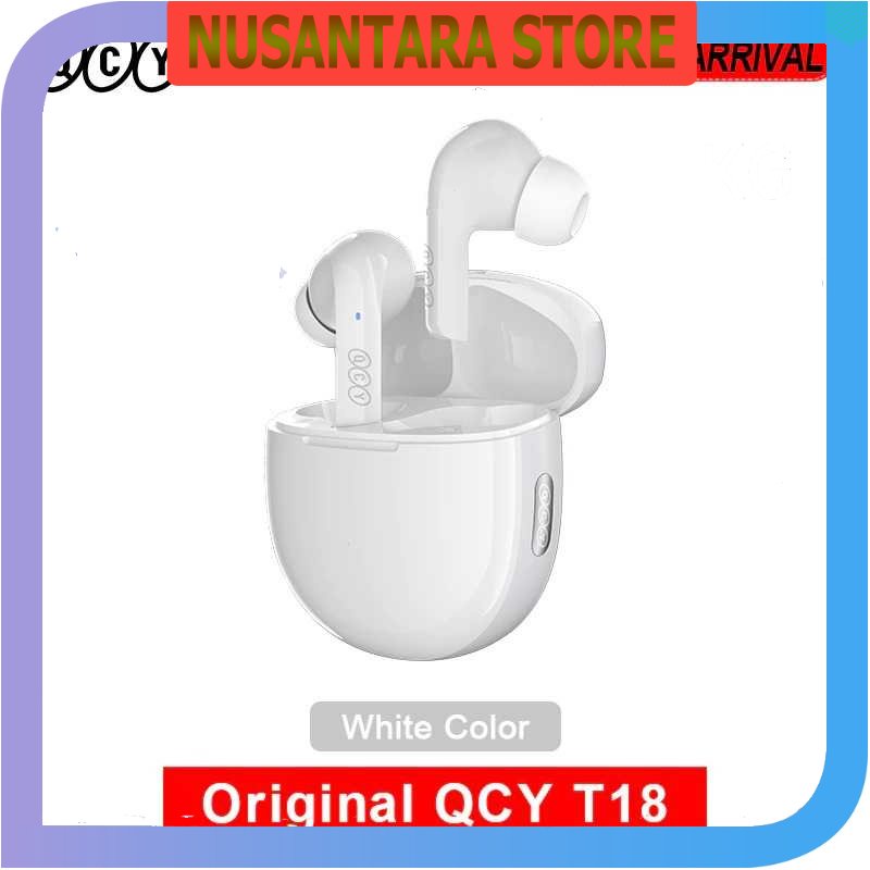 NUSANTARA STORE - QCY Headset TWS Bluetooth Earphone Wireless Noise Reduction HiFi - T18
