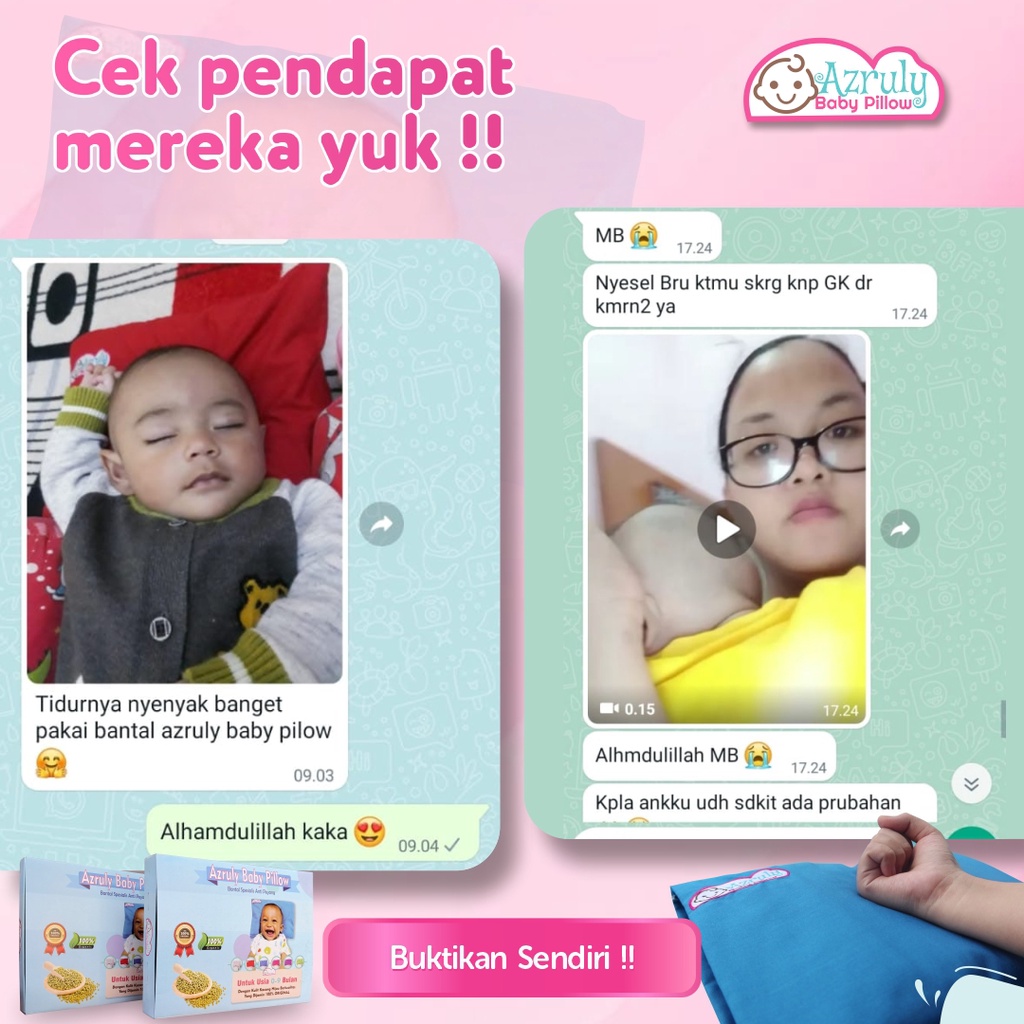 Azruly Baby Pillow + Selimut Bayi Hangat - Bantal Kesehatan Bayi Anti Peyang OPSIMOM | 2 PCS