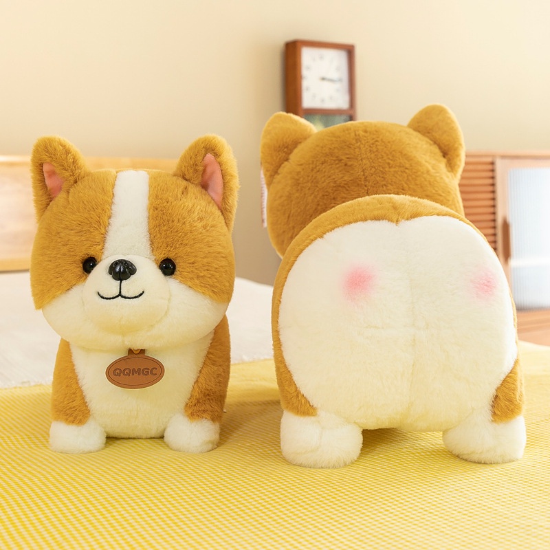 Boneka Shiba Berdiri Gemoy Bahan Plush