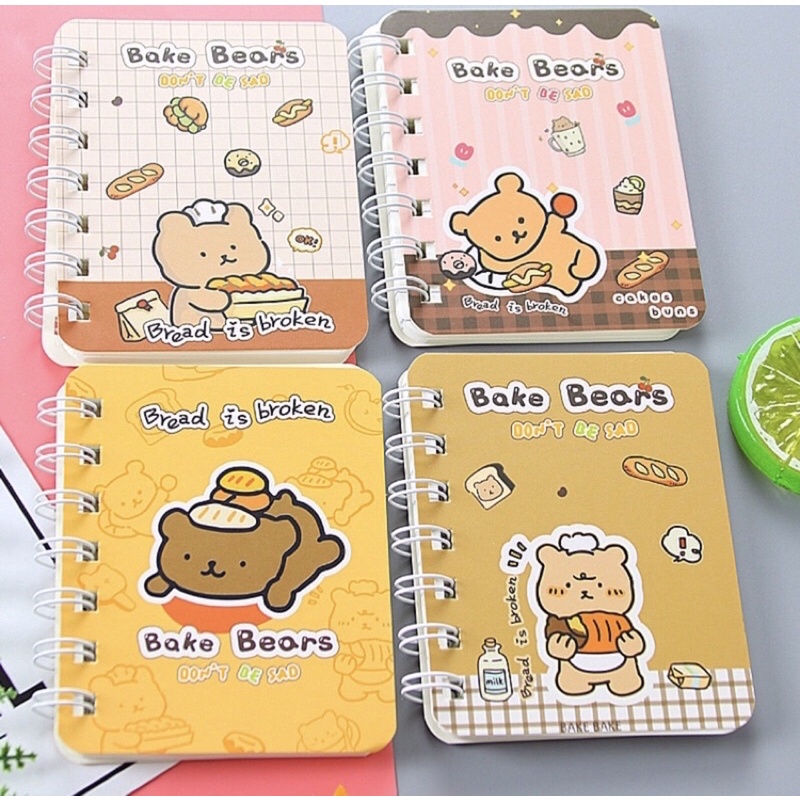 Buku Note A7 Karakter lucu / Notebook Mini Ring Motif