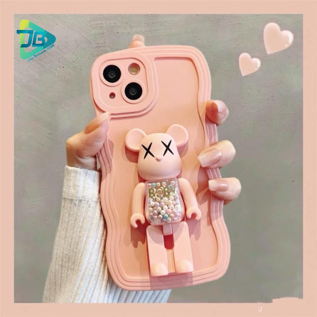 BK SOFTCASE SILIKON WAVE WAVY GELOMBANG WARNA STAND 3D KARAKTER FOR IPHONE 7 8 7+ 8+ X XS XR XS MAX 11 12 13 14 PRO MAX 14 MAX 14 PLUS JB6592