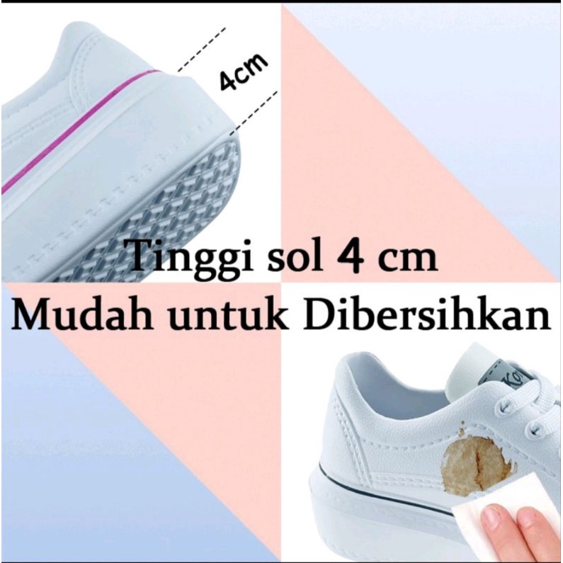 SEPATU SNEAKERS WANITA PUTIH KOREA KOMIN