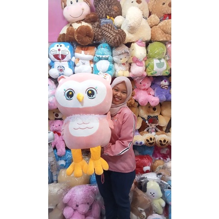OWEL BURUNG HANTU  IMPOR BONEKA BURUNG HANTU BONEKA PINK BONEKA OWL MATA CANTIK