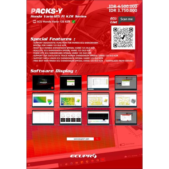Remap ECU motor ECU PRO HONDA VARIO 125FI K.Z.R SERIES remap ecu resmi berkualitas