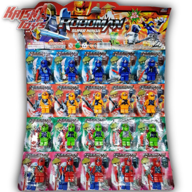 MAINAN BALOK SUSUN FIGURE NINJA/BRICKS NINJA MURAH isi 20pcs/Lembar