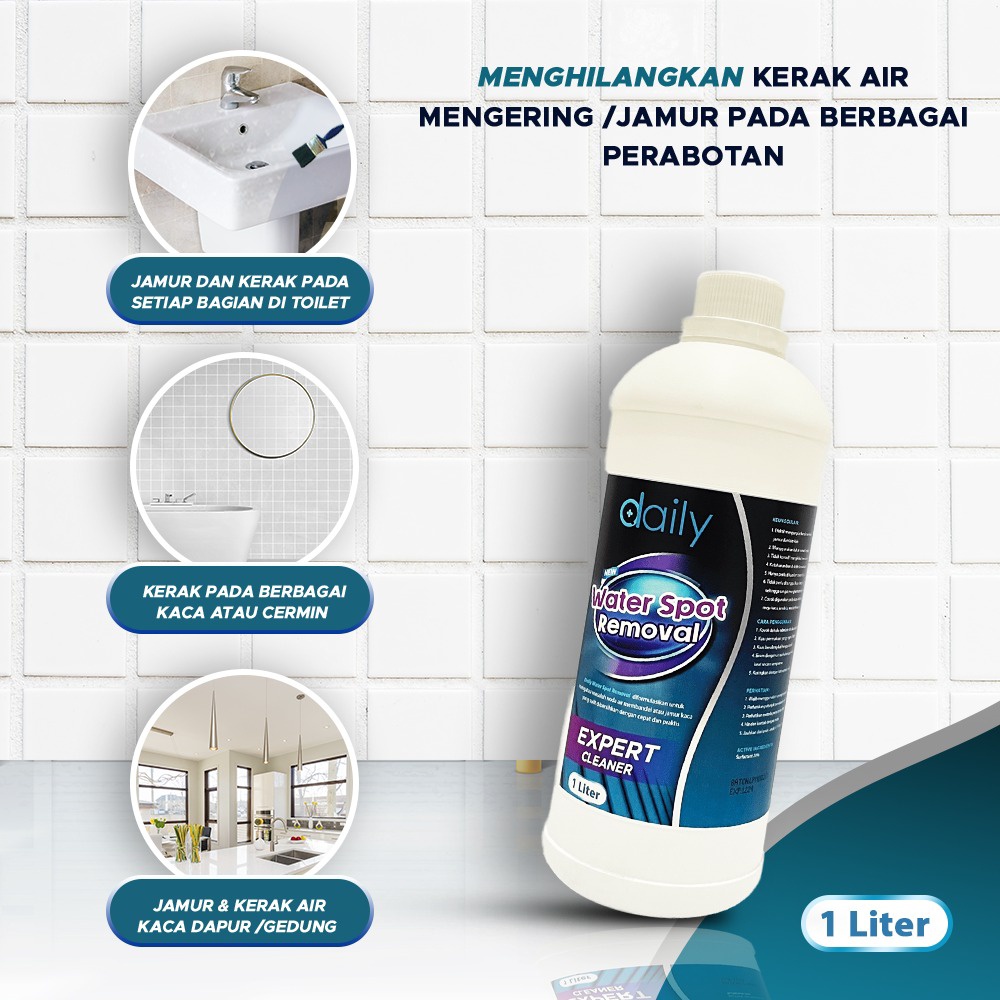 Daily Water Spot Removal Pembersih Kaca Pembersih Kerak Jamur Kaca Pembersih Cermin Ampuh Hilangkan Noda Pada Kaca