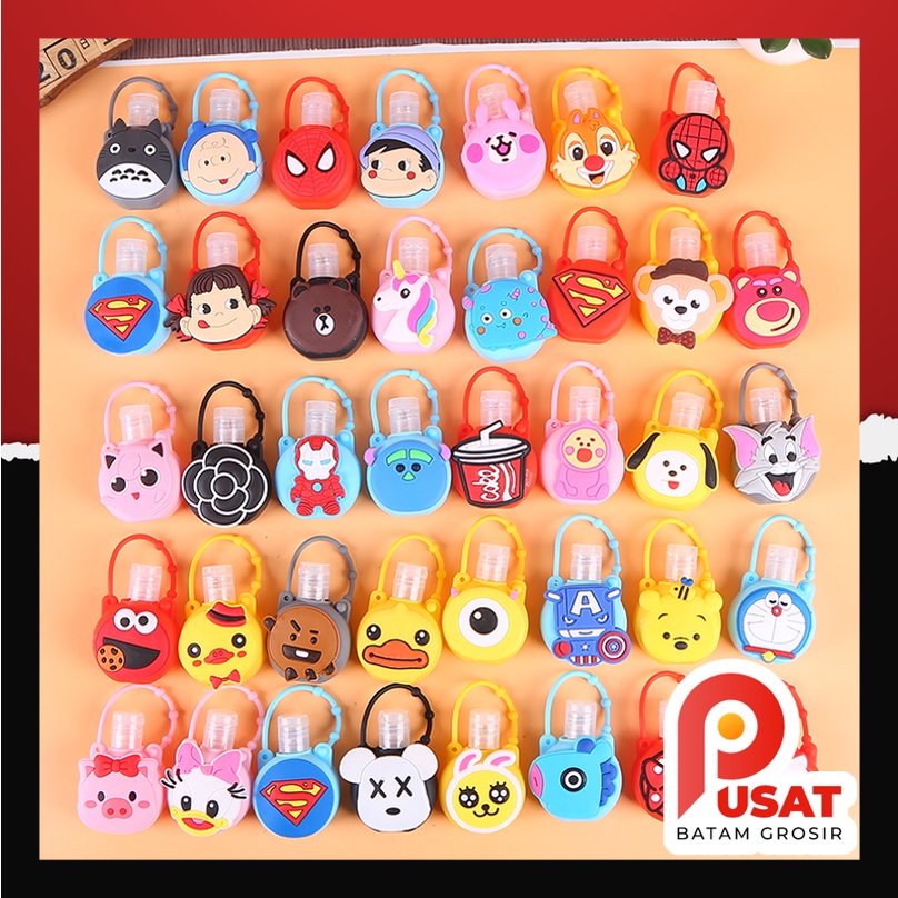 Pusat Batam Grosir - B751 (30 ML) Botol HandSanitizer Bulat Kosong Cartoon / Holder With Empty Bottl