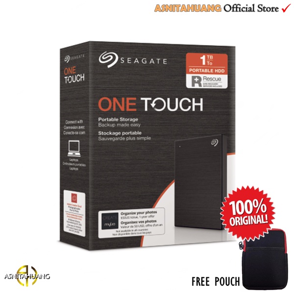 HDD EXTERNAL SEAGATE BACKUP PLUS SLIM 1TB / SEAGATE ONE TOUCH 1TB - HDD / HD / Hardisk External + FREE POUCH