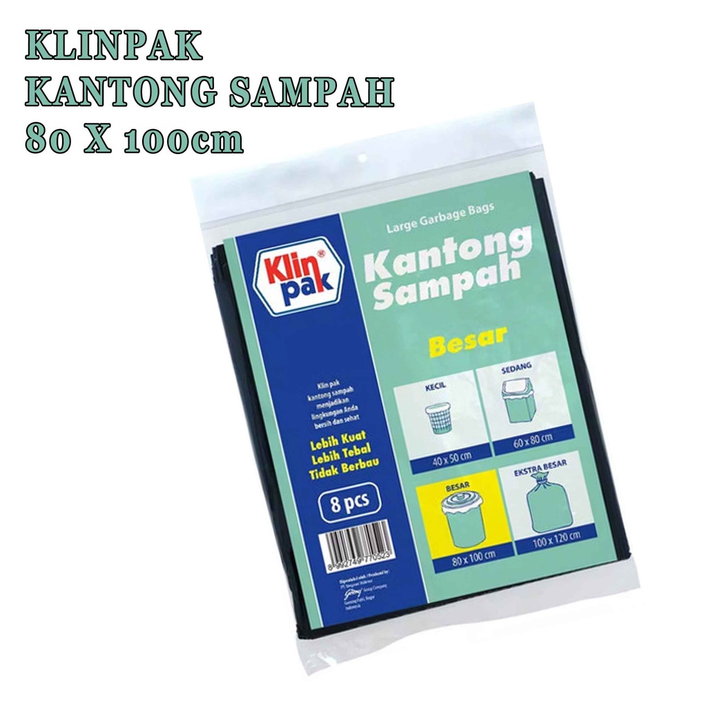 Kantong sampah besar* kantong besar* klinpak 80X100cm isi 8 pcs