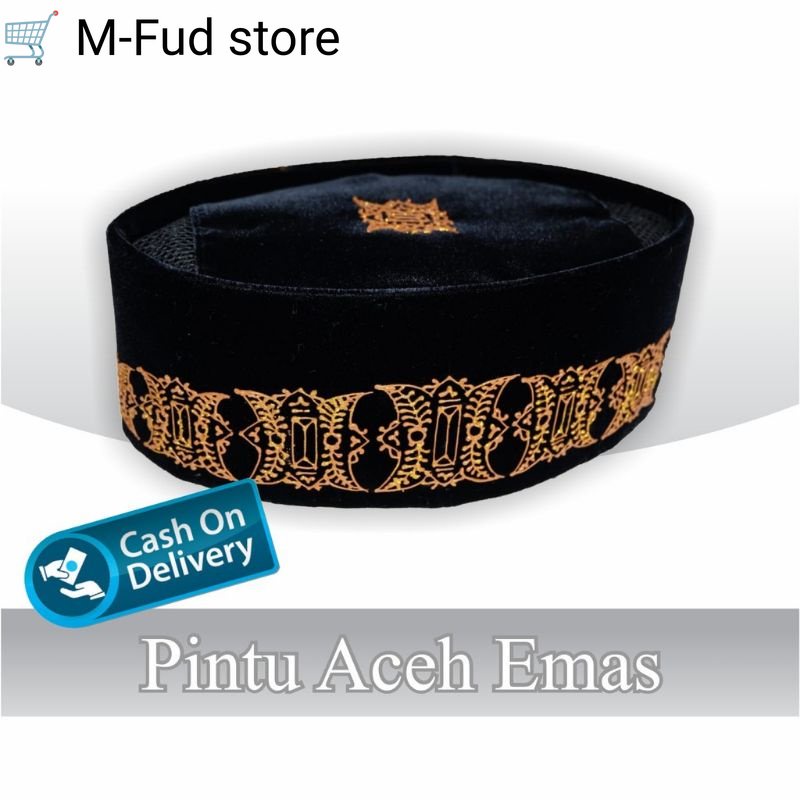 peci motif Aceh | pintu Aceh emas