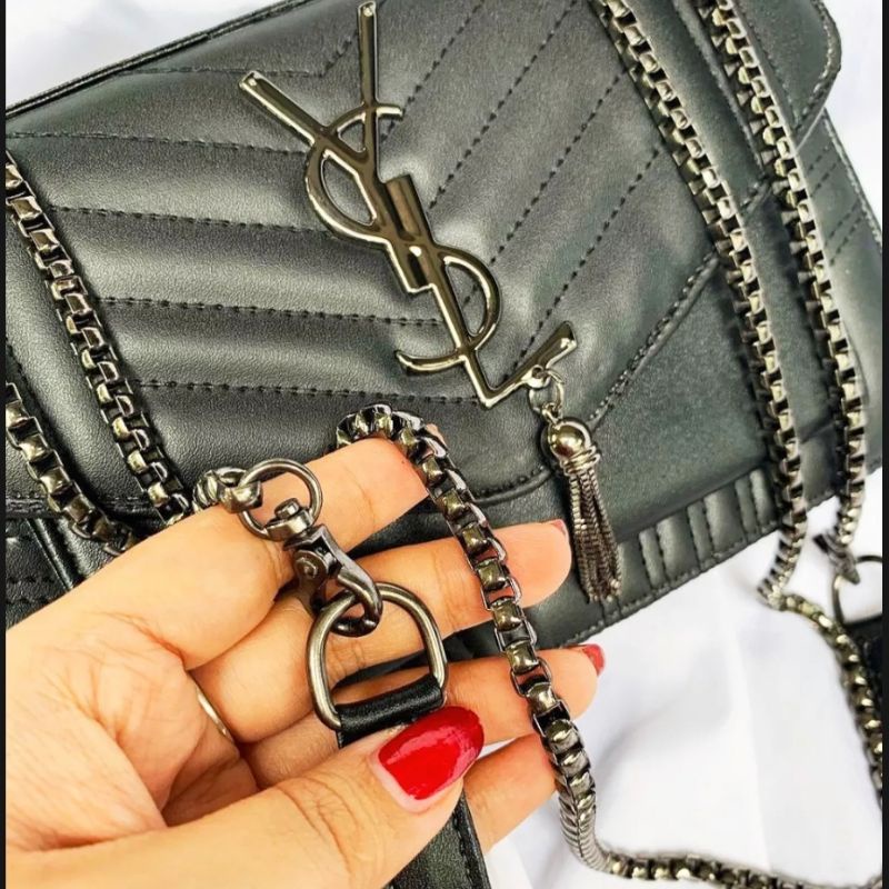 Tas Selempang Wanita Tali Rantai//Tas Fashion Wanita Terbaru//MAIRA Rumbai Garis Y Terbaru//Tas Wanita Kekinian//Selempang Wanita