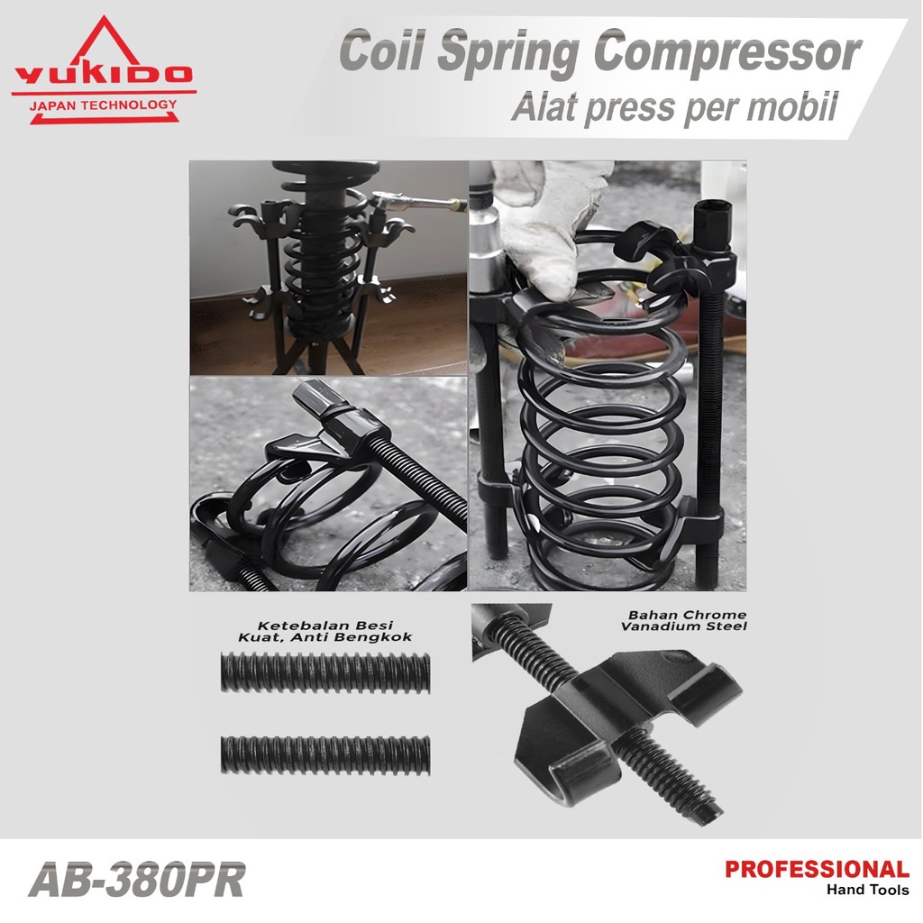 PROMO BULAN INI !! Treker Per Keong 15&quot; (370mm) / Coil Spring Compressor / Alat Pres Per Keong Mobil Treker Per Keong Mobil Coil Spring Compressor Pegas kejut Clamp Tahan Shock Shockbreaker Per Ball Joint Puller paling laris