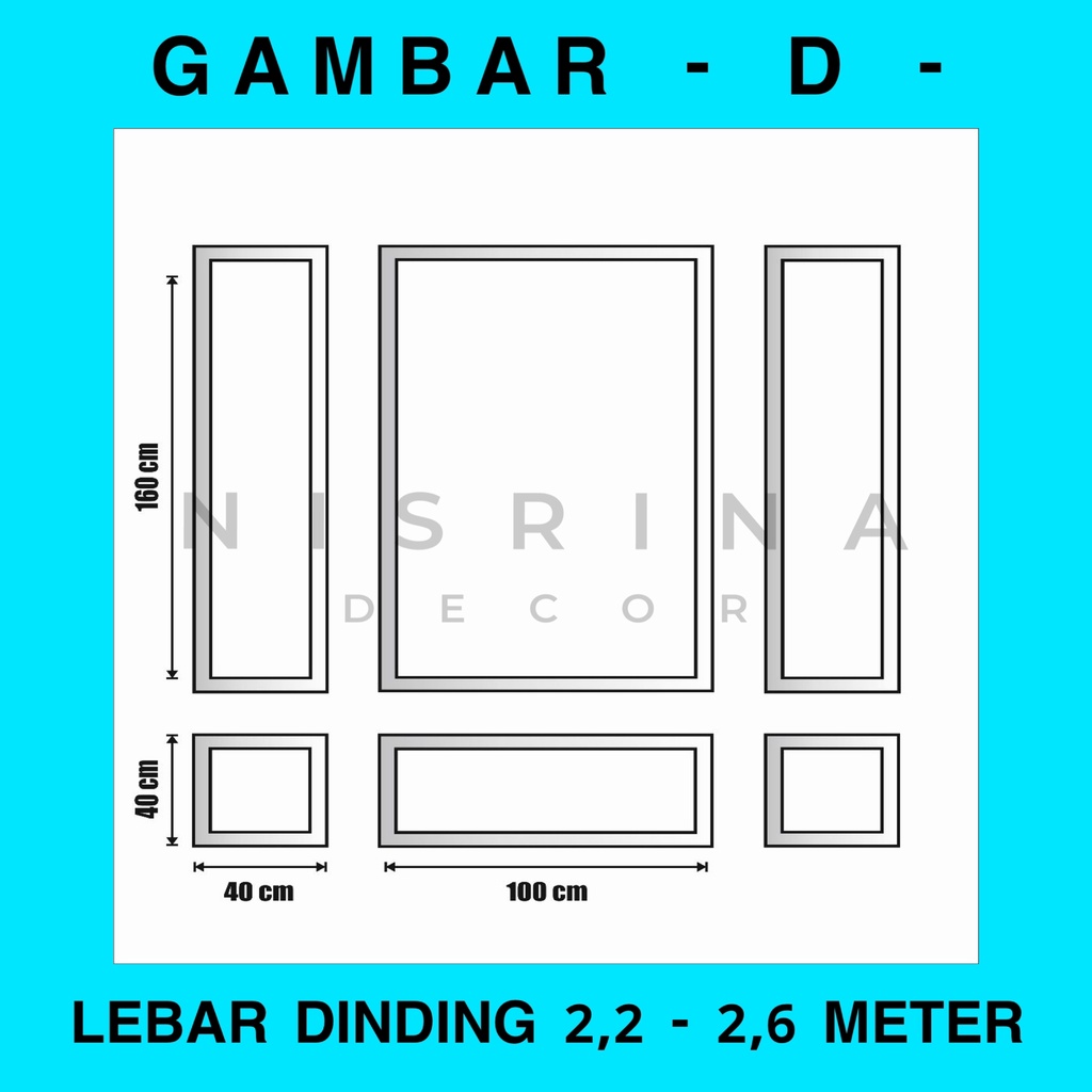 Wall Moulding Premium / Lebar Dinding 2,2 - 2,6 Meter