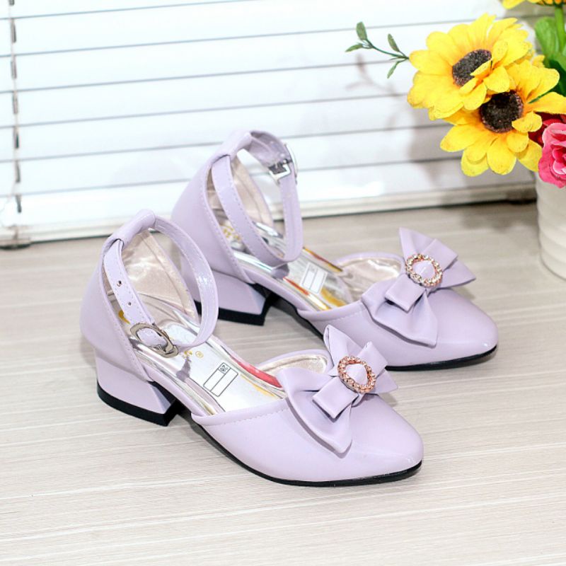 Sandal Pesta Anak Perempuan Hak Tahu 3CM Pita Tali Karina