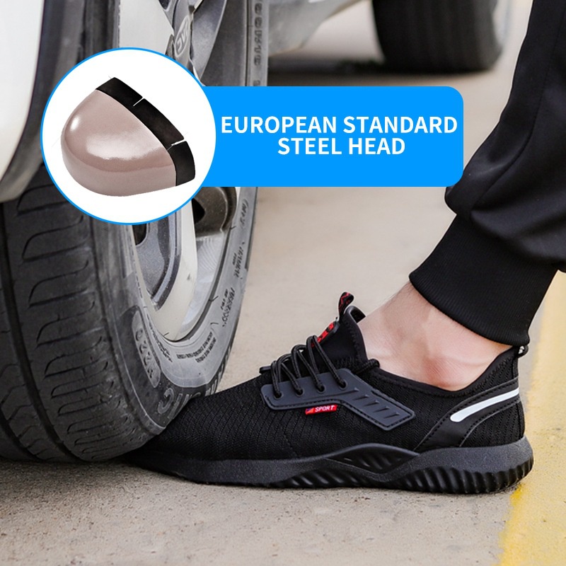 SEPATU SAFETY SHOES SPORT  (S-15) - Pelindung Besi di Depan + Kevlar