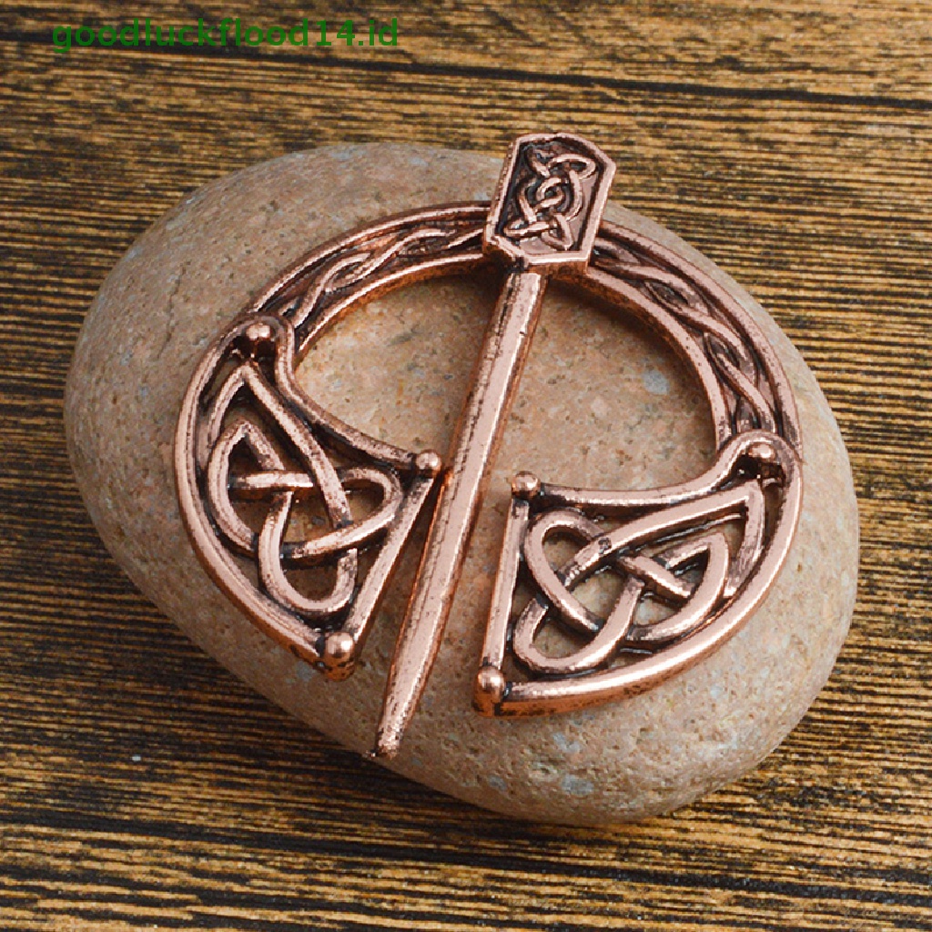 [GOOGFOUR] Retro Viking Kerah Bros Pin Gesper Spiral Clasp Bros Jubah Pin Brooch Hadiah [Atas]