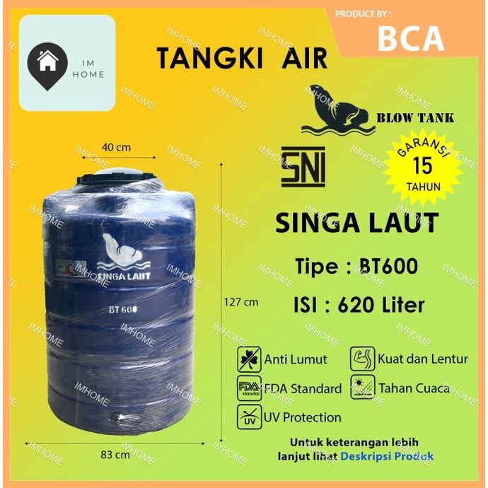 Promo Tangki / Toren Air Singa Laut 600 Liter Anti Lumut Blow Tank 500 Liter
