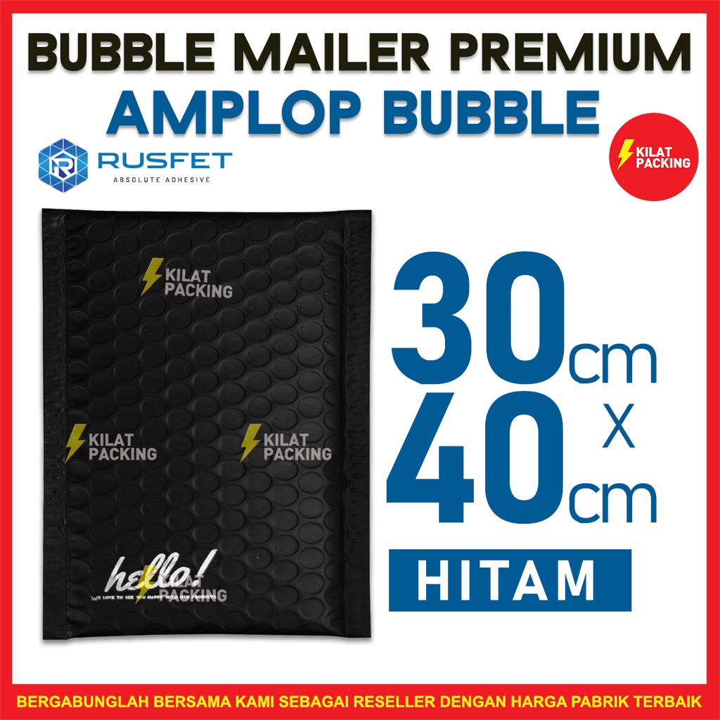 

AMPLOP BUBBLE 30CM X 40CM - BUBBLE MAILER - BUBBLE PACKING HELLO PREMIUM TERMURAH BLACK MATTE