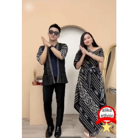 TUNIK TENUN COUPLE MOTIF TORAJA Kimono mahapatih blazzer cardigan outer loose casual lengan pendek u