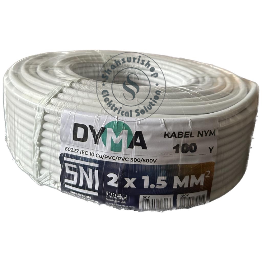 DYMA ARIUS KABEL NYM KAWAT TEMBAGA MURAH 2X1,5 100 YARD SNI