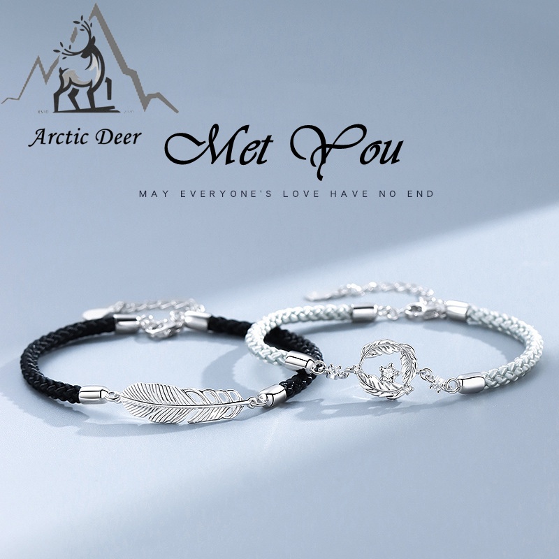 Gelang Couple Pasangan -Met You Mewah Ringan - Desain Unik dan Elegan - Cocok untuk Jodoh Anda