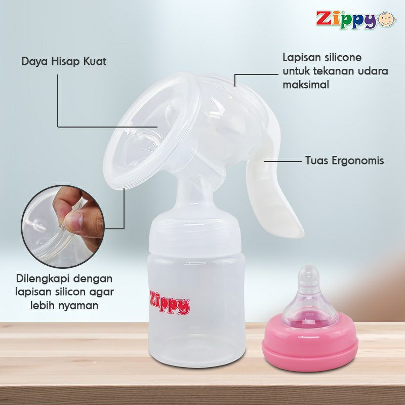 1 Set Pompa Asi Manual + 2 Botol Susu + 2 Botol Asi Kaca BPA Free Dodo | Zippy | Manual Breast Pump Dodo MBP