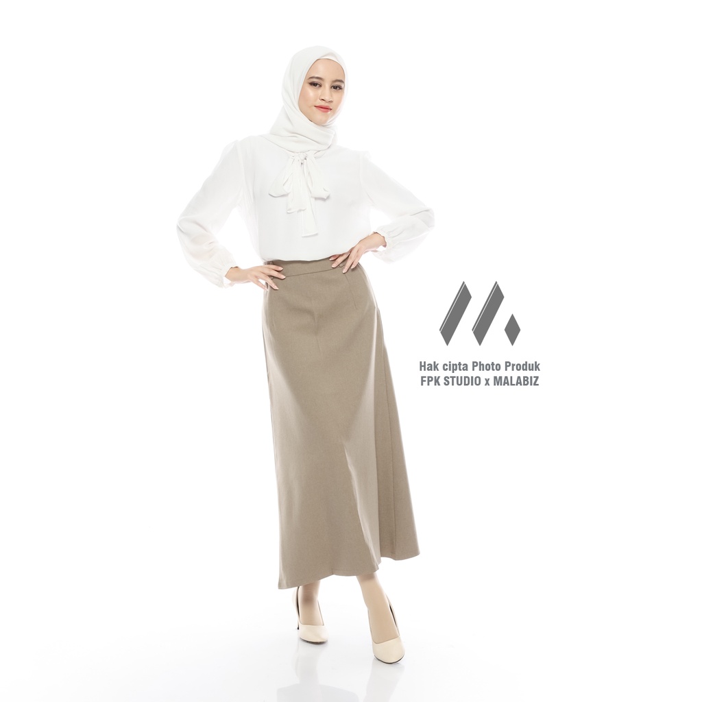 BISA TUKAR SIZE - VIOLA Rok Basic Wanita Formal Standar Bisnis Klok A Line Rok Kerja Rok Guru Rok Line A Rok Basic Standar Rok Bahan Rok Kantoran Rok Polos Rok Hitam Panjang