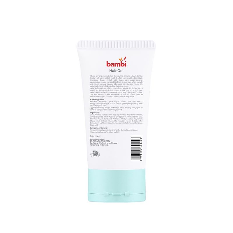 Bambi Baby Hair Gel 50ml Krim Cream Gel Rambut Styling Bayi Minyak Rambut Bayi