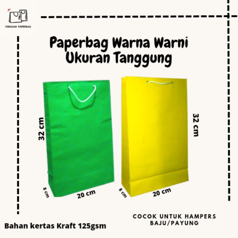 

Paperbag Warna Warni Ukuran 20x8x32 (isi 12 pcs)