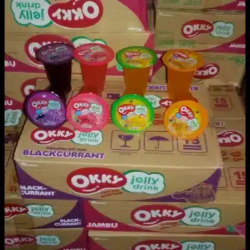 

Cemilan Bandung Oky Jelly Drink Jumbo 145ml satu karton isi 24