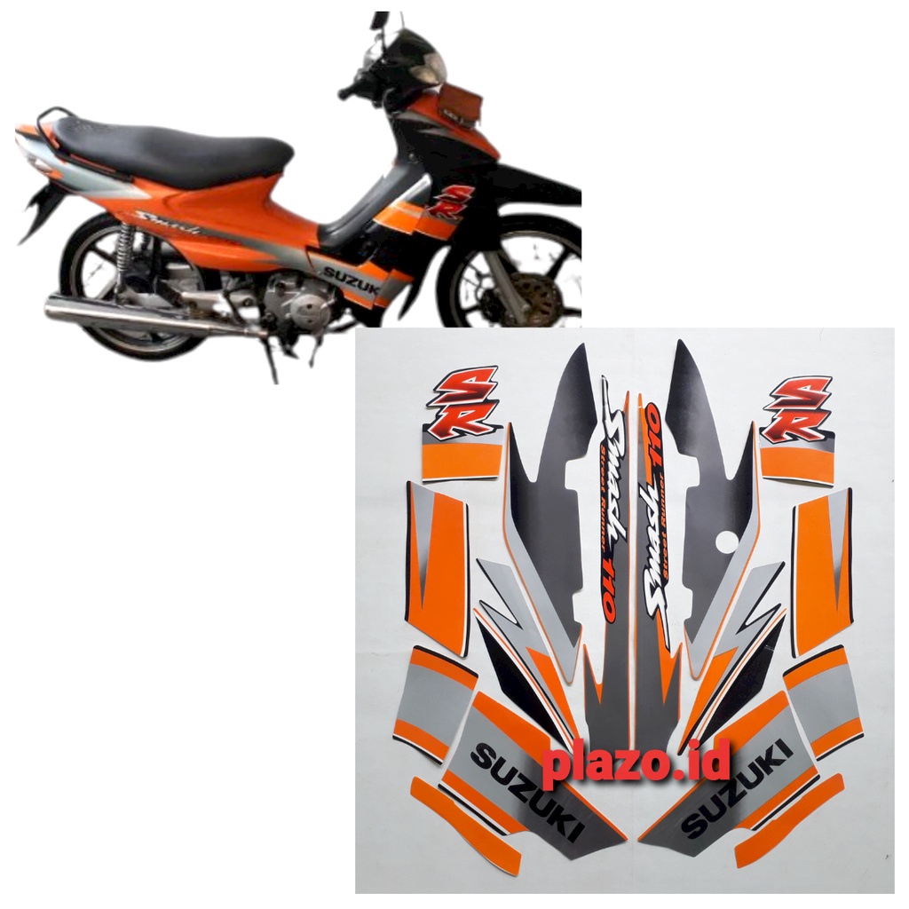 striping stiker body lis motor suzuki smash sr 2005 orange