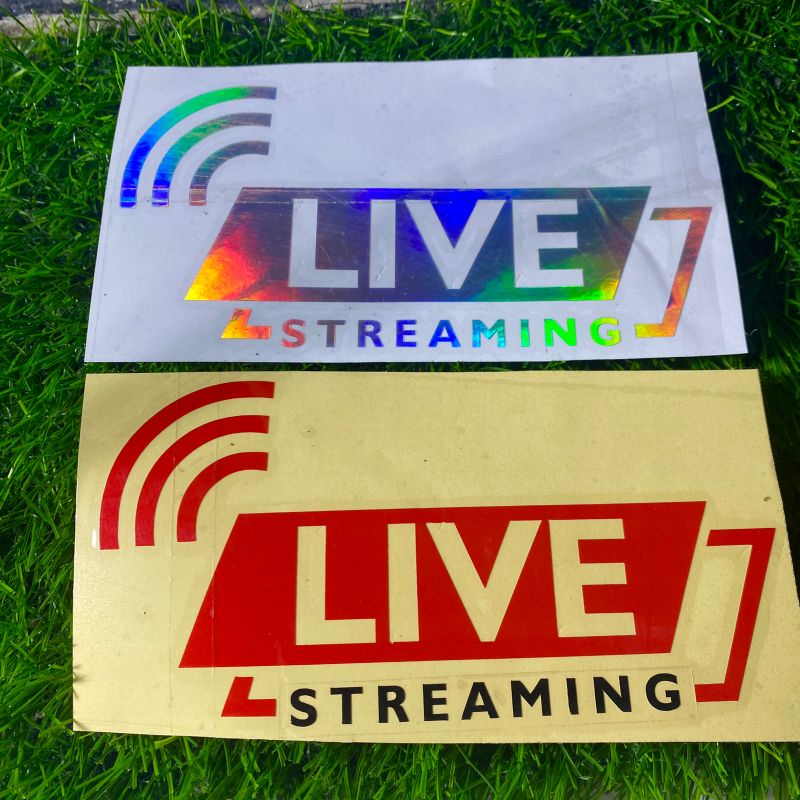 Sticker live streaming cutting sticker 1 pcs variasi warna stiker motor mobil dinding helm visor waterproof grosir