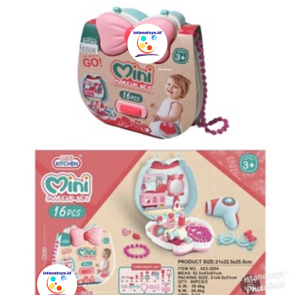 ID Mainan Tas Koper Mini Make Up Set 16pcs 623-2004