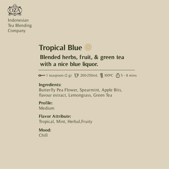 

Terlaris ✨ -OZA Tea - Tropical Blue | Herbal Tea | 40 gram (20 cups)- 2.1.23