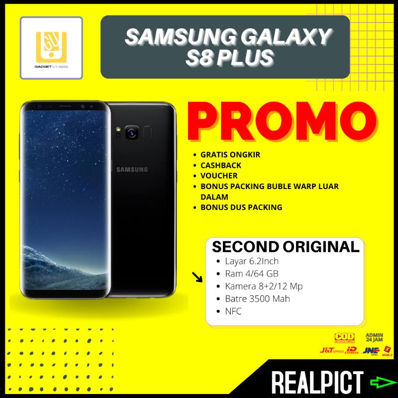 Hp Handphone Samsung Galaxy S8 Plus 4/64 Original SEIN Second Bekas Siap Pakai