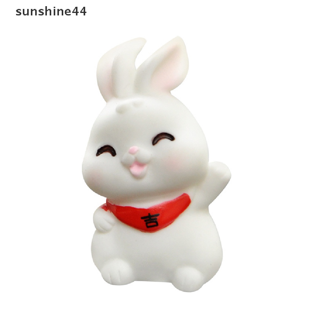 Sunshine Kartun Get Rich Rabbit Micro Landscape Resin Kerajinan Ornamen Berkebun DIY.