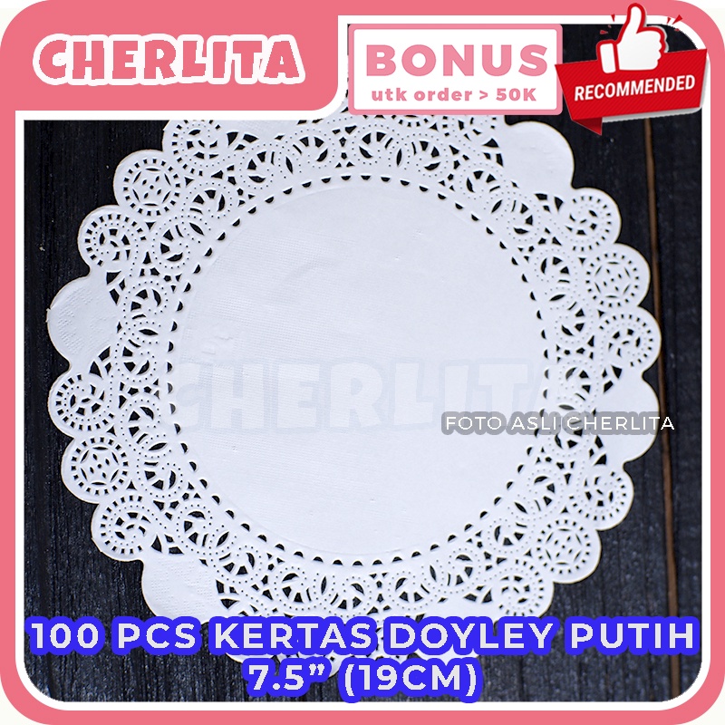 Doyley Paper 7.5 Inch Alas Toples Doileys Doyleys Kertas Kue Besek