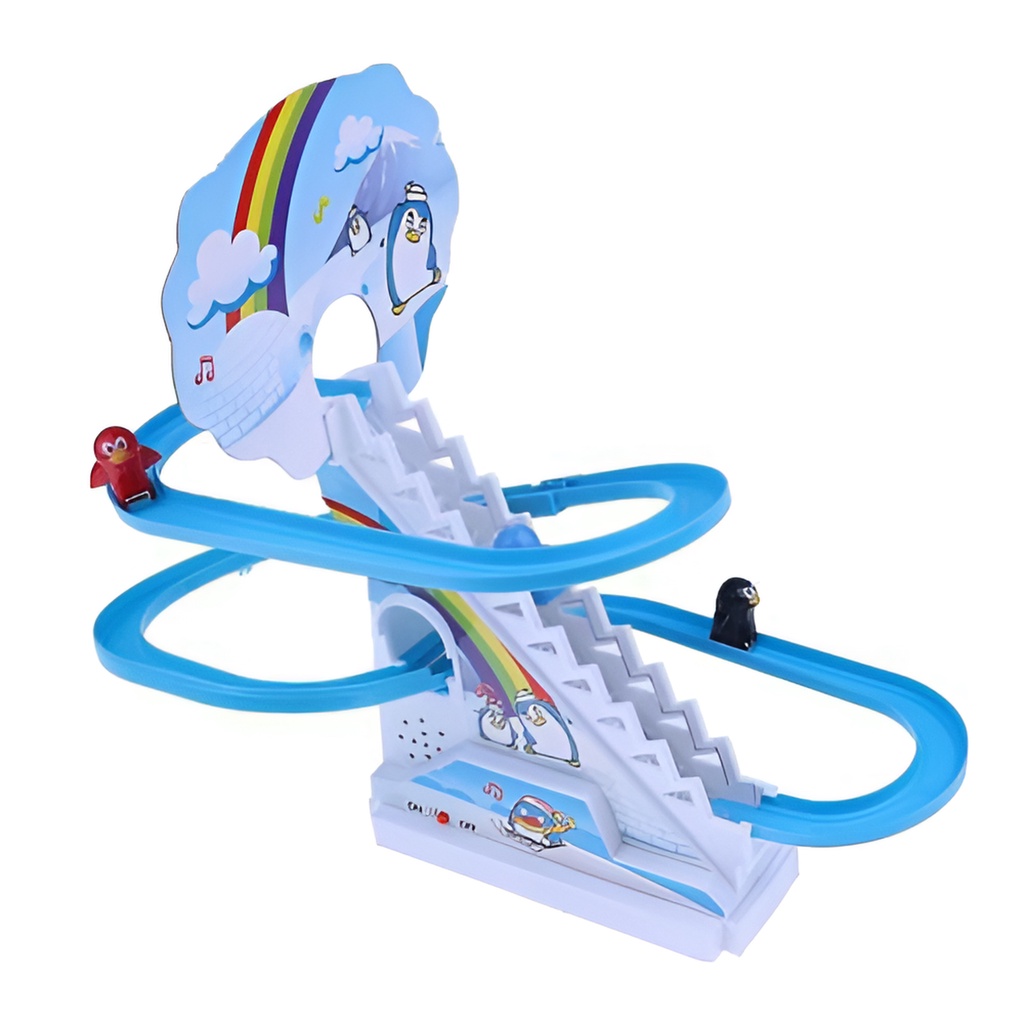 Mainan Anak Jolly Penguin Track Balap Naik Tangga | Mainan Anak Seru Untuk Keluarga 4 Tahun | Kado Ulang Tahun Anak Cowok