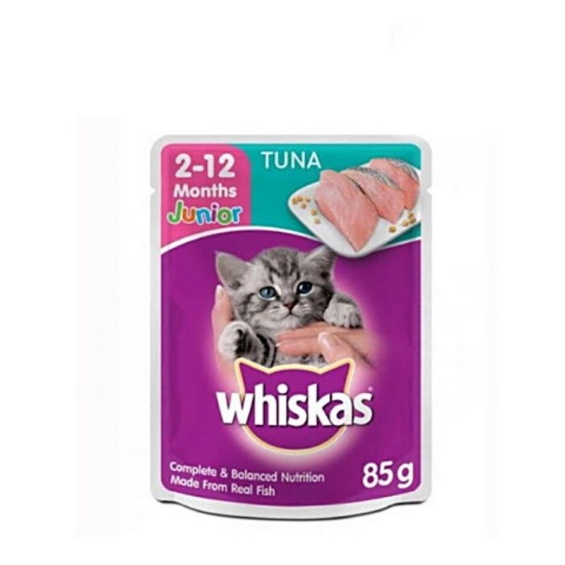 WHISKAS® Makanan Kucing Basah Pouch Junior 80gr - isi 12