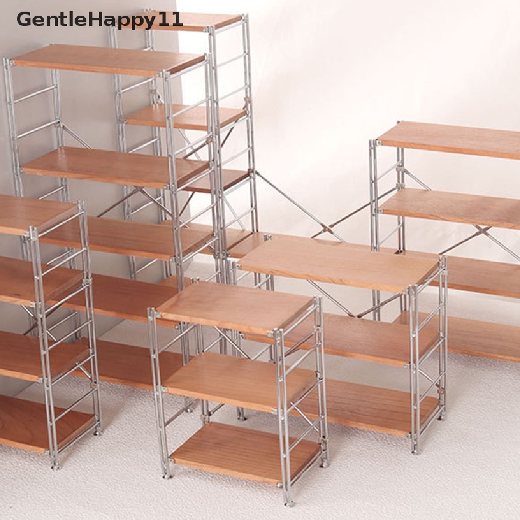 Gentlehappy 1:12rumah Boneka Miniatur Rak Penyimpanan Rak Buku Rak Display Supermarket Model Berdiri Furniture Dekorasi Rumah Mainan id