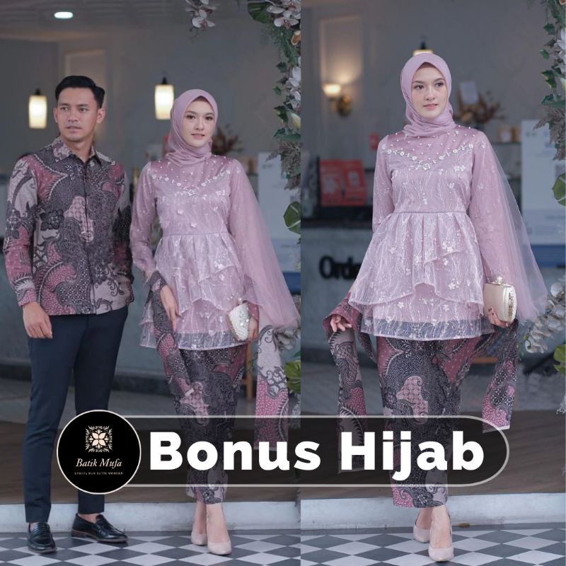 Kebaya couple MEYCA Rose KEBAYA MODERN BATIK COUPLE Kebaya wisuda terbaru kebaya lamaran tunangan