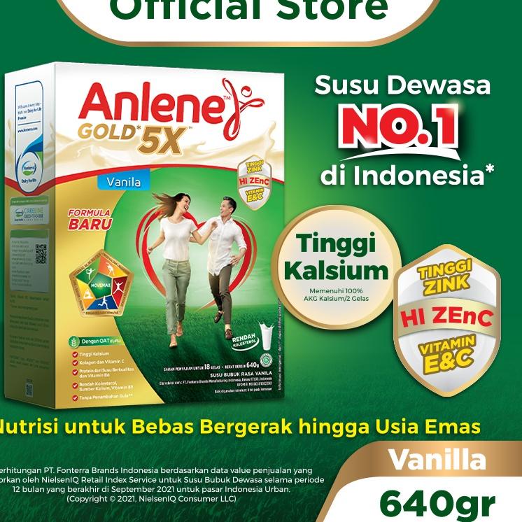

BISA ✨COD✨ Anlene Gold 5X Susu Bubuk Vanila 640g - Nutrisi Tulang, Sendi, dan Otot grosir