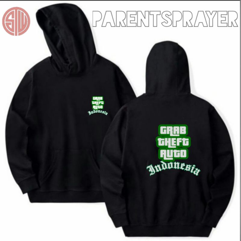 HOODIE SWEATER GRAB GTA SANANDREAS HITAM BAHAN FLEECE PREMIUM