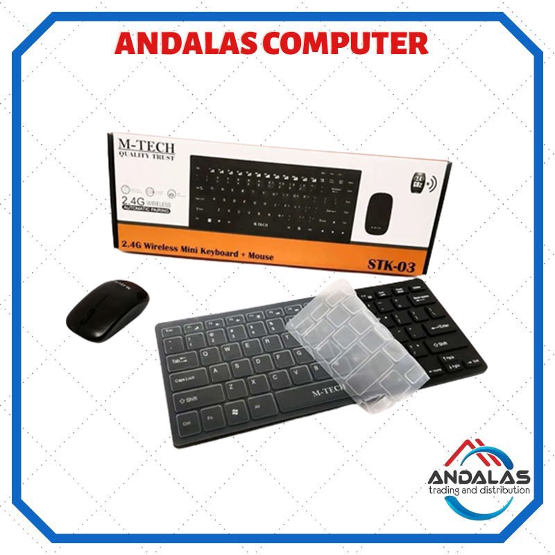 PAKET KEYBOARD AND MOUSE WIRELESS MINI STK-03 M-TECH