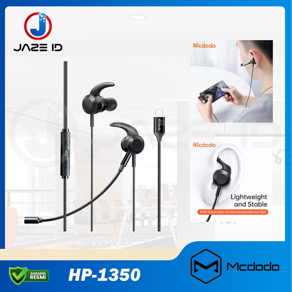 MCDODO HP1350 Earphone Gaming Iphone Lightning Microphone Mic Dual