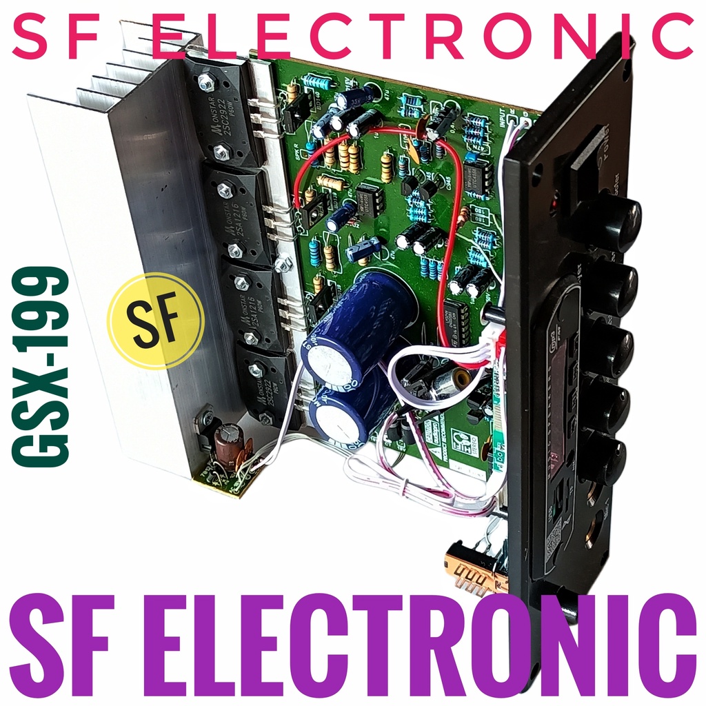 Kit Power Amplifier Speaker Aktif 300Watt Stereo+Subwoofer+Mp3 Bluetooth GSX-199