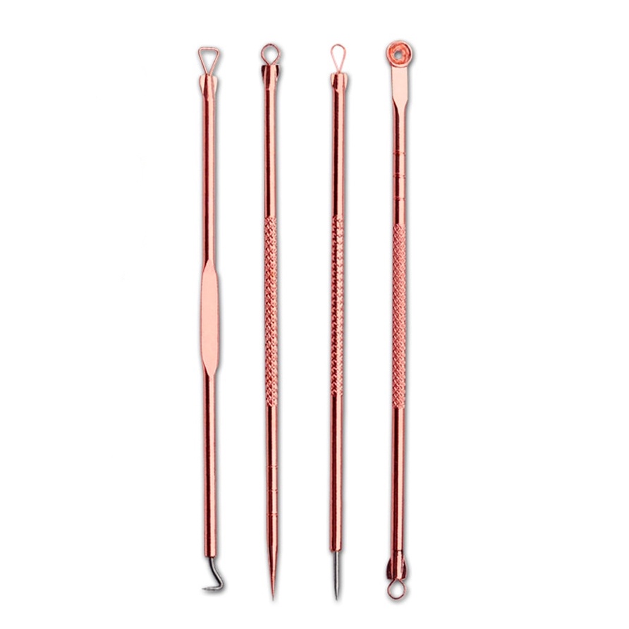 Perlengkapan Perawatan Wajah dari Jerawat dan Komedo 4 PCS - OMHREJRG Rose Gold